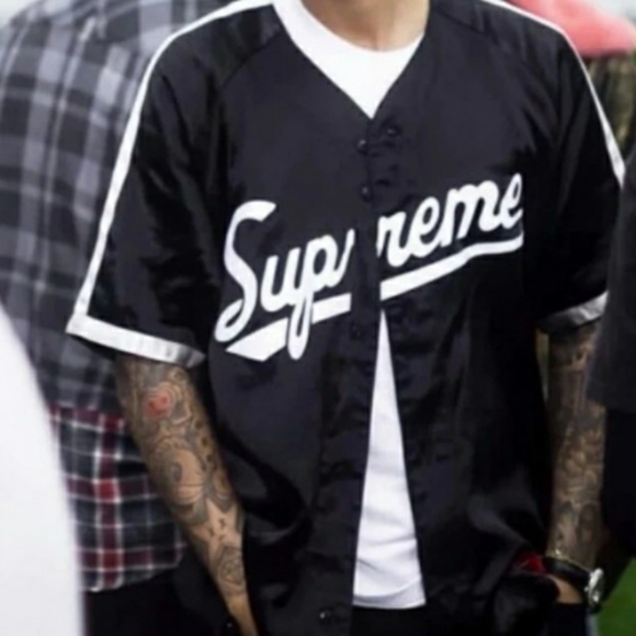 supreme velour baseball jersey